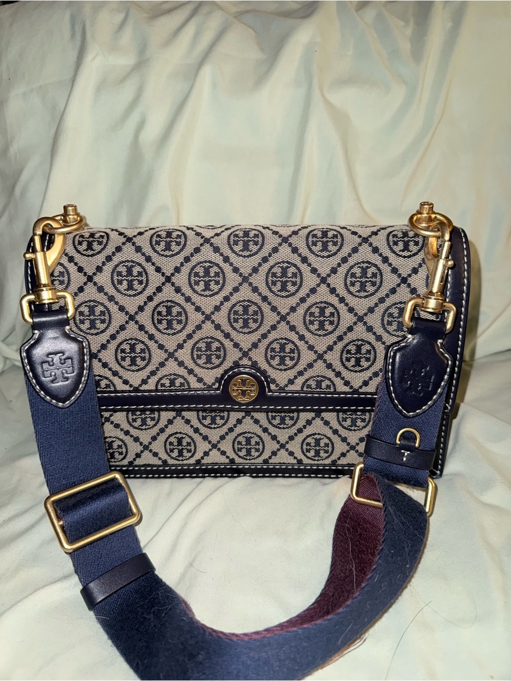 Tory Burch Navy T Monogram shoulder bag